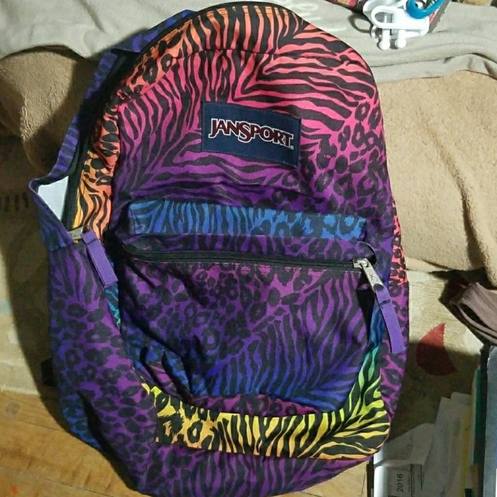 Cute Jansport rainbow animal print backpack
